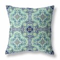 Palacedesigns 16 in. Cloverleaf Indoor & Outdoor Throw Pillow Light Aqua & Blue PA3095369